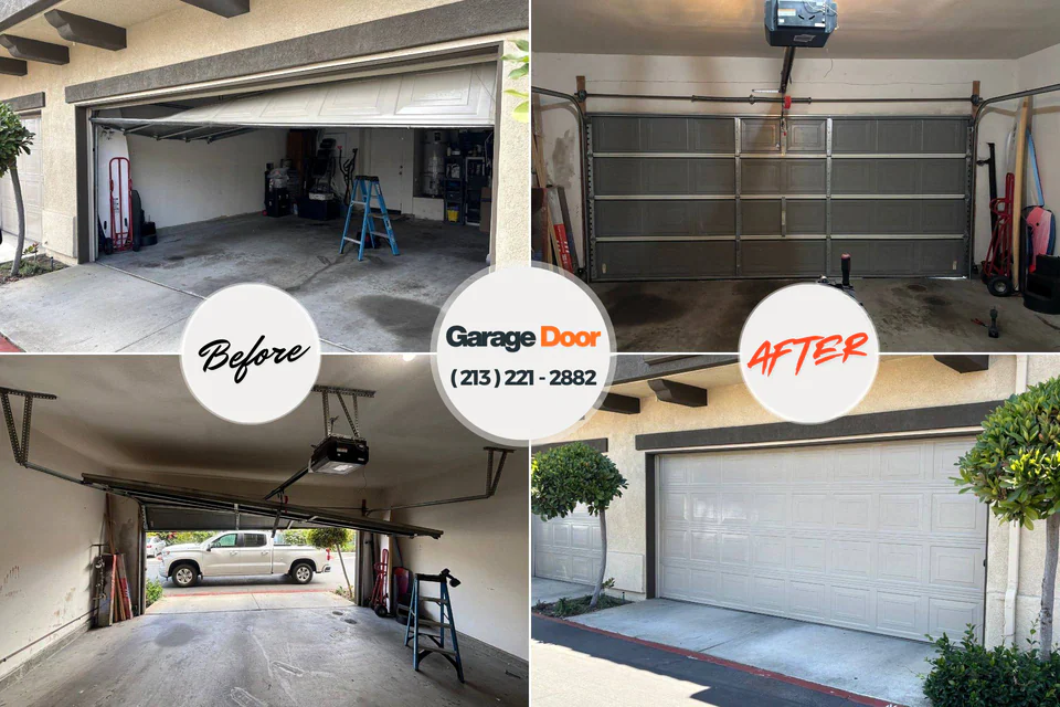 Before and after: garage door repair Cedar Glen West, NJ